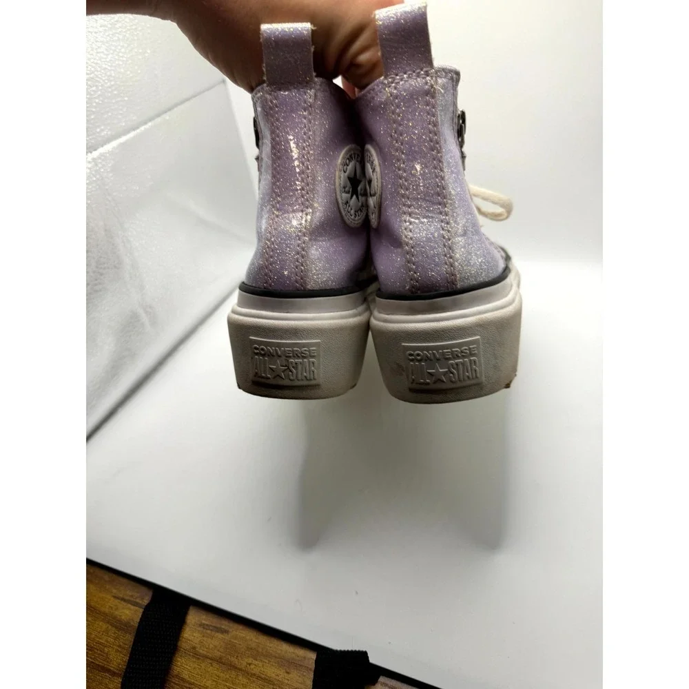 Converse Chuck Taylor All Star Lugged Lift Platform Hi GS Kid 4.5 Sneaker Violet